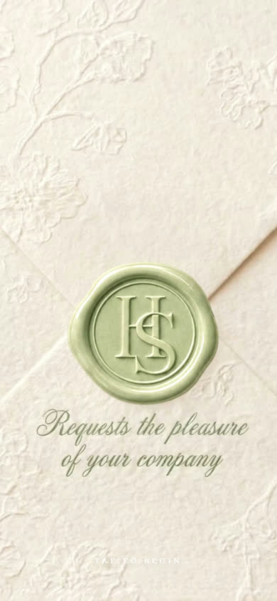 Sage Monogram Wedding Invitation