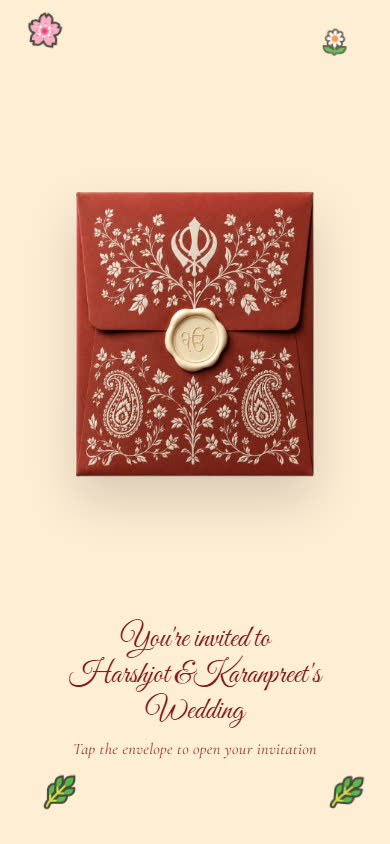 Punjabi Anand Karaj Wedding Invitation