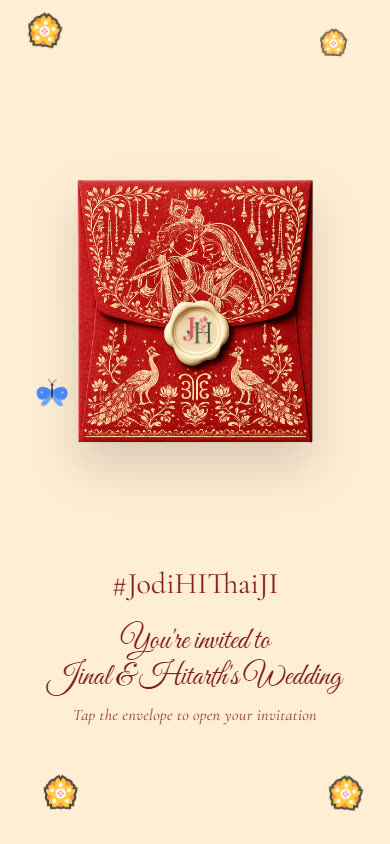 Royal Red Gujarati Wedding Invitation
