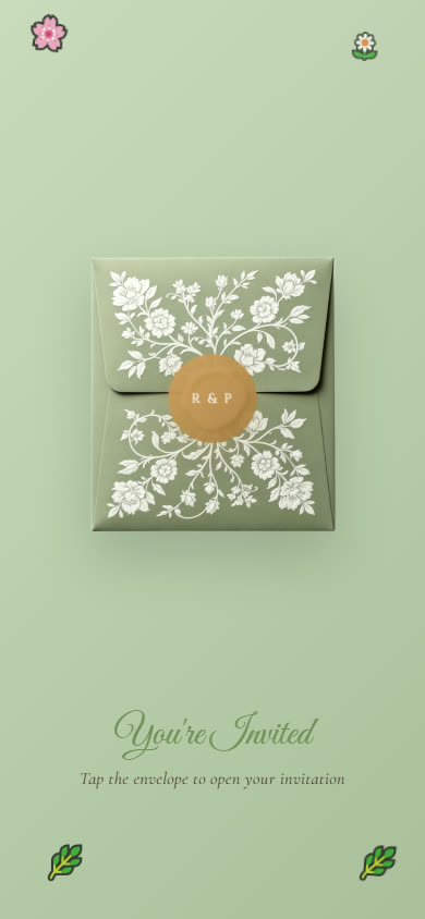 Sage Envelope Wedding Invitation