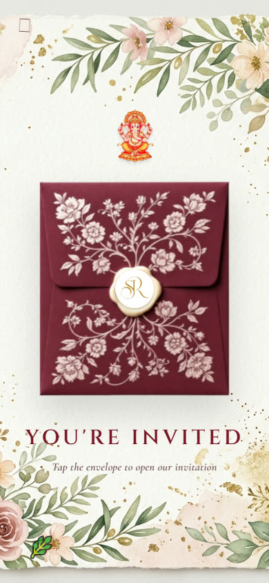 Garden Ganesha Wedding Invitation